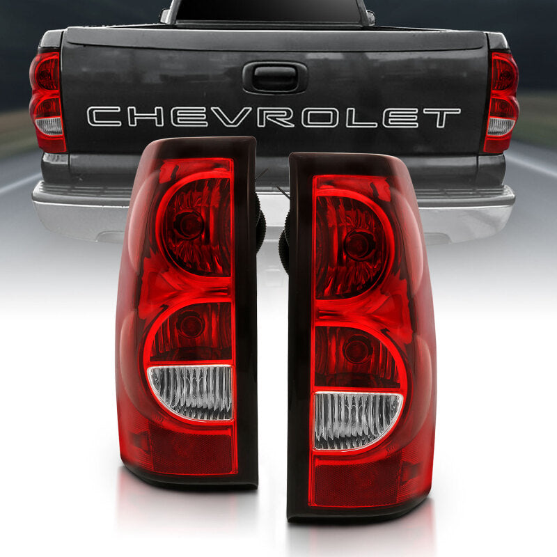 ANZO 2004-2007 Chevy Silverado Taillight Red/Clear Lens w/Black Trim (OE Replacement)-SR1 Performance