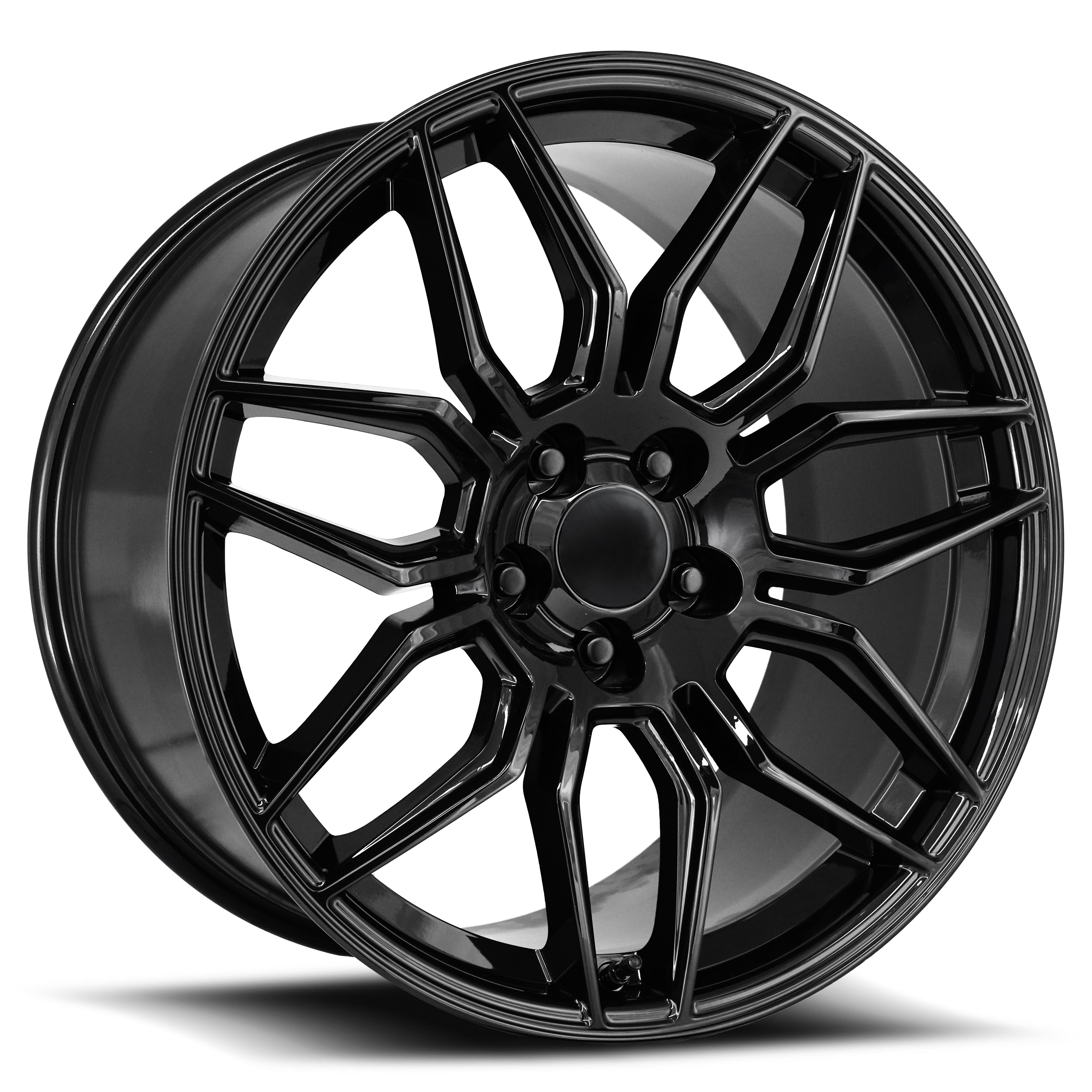 20X11 5X120 +64 HB 66.9 C8 Z06 GLOSS BLACK WITH CAP-SR1 Performance