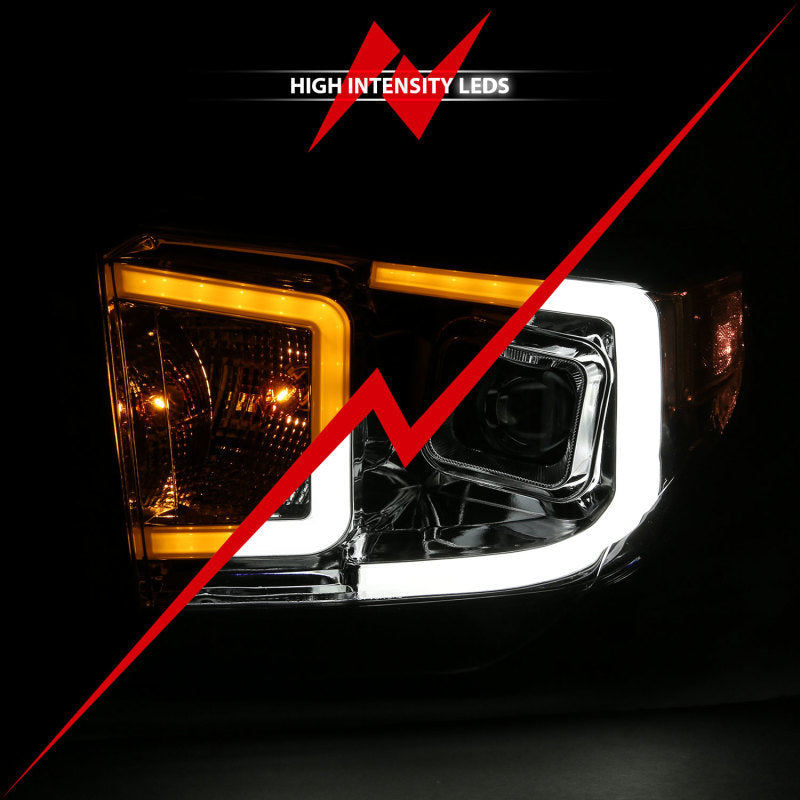 ANZO 14-17 Toyota Tundra Plank Style Projector Headlights Chrome w/ Amber-SR1 Performance