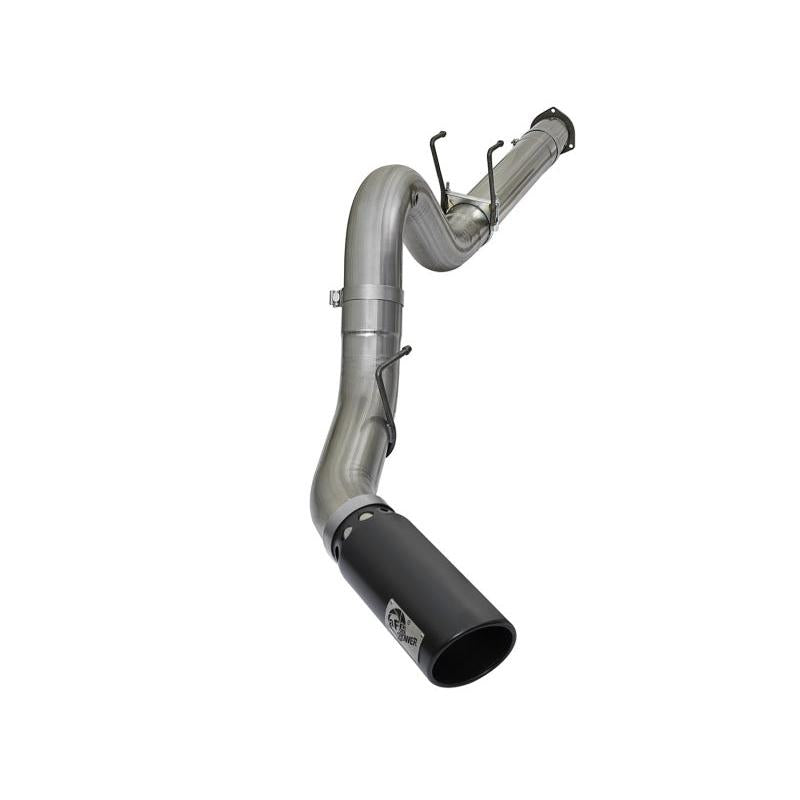 aFe Large Bore-HD 5in DPF Back 409 SS Exhaust System w/Black Tip 2017 Ford Diesel Trucks V8 6.7L(td)-SR1 Performance