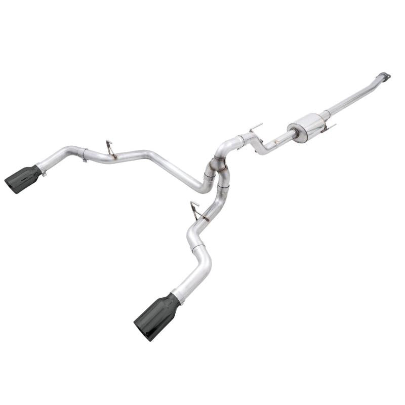AWE 0FG 21+ Ford F150 Dual Split Rear Cat-Back Exhaust- 5in Diamond Black Tips-SR1 Performance