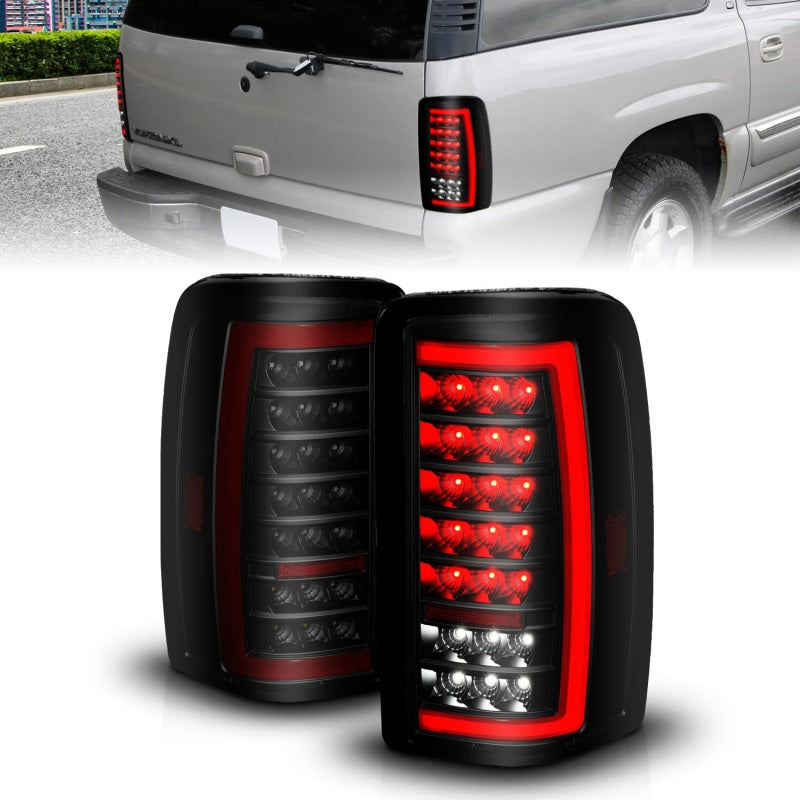 ANZO 00-06 Chevrolet Tahoe / GMC Yukon Full LED Taillights w/ Lightbar Black Housing/Smoke Lens-SR1 Performance