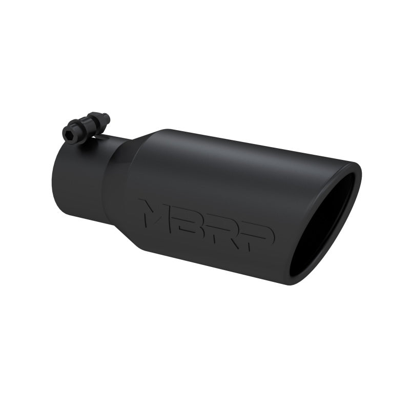 MBRP Universal Angled Rolled End Tip 4in OD / 2-3/4in Inlet / 10in Length - Black-SR1 Performance