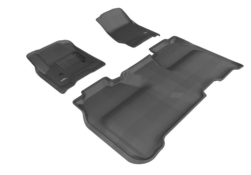 3D MAXpider 2014-2019 Chevrolet Silverado Crew Cab Kagu 1st & 2nd Row Floormats - Black-SR1 Performance