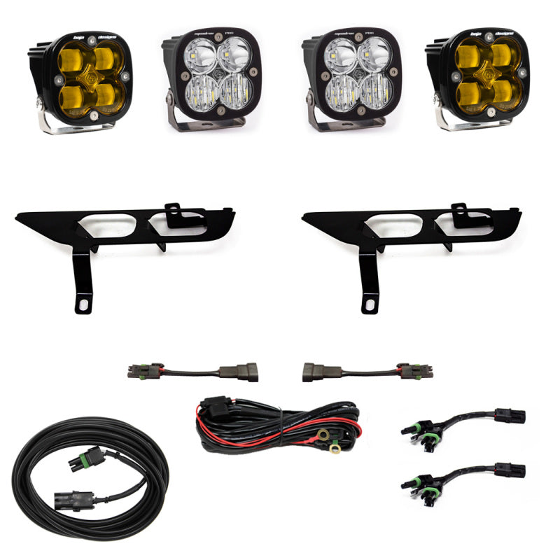 Baja Designs 2021+ Ford F150 Fog Pocket Kit SAE Amber Squadron Pro DC-SR1 Performance