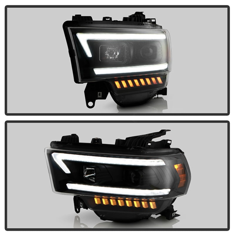 Spyder 19-22 Dodge Ram 2500 (Halogen Only) Projector Headlights - Black PRO-YD-DR19HDHALSI-SEQ-BK-SR1 Performance