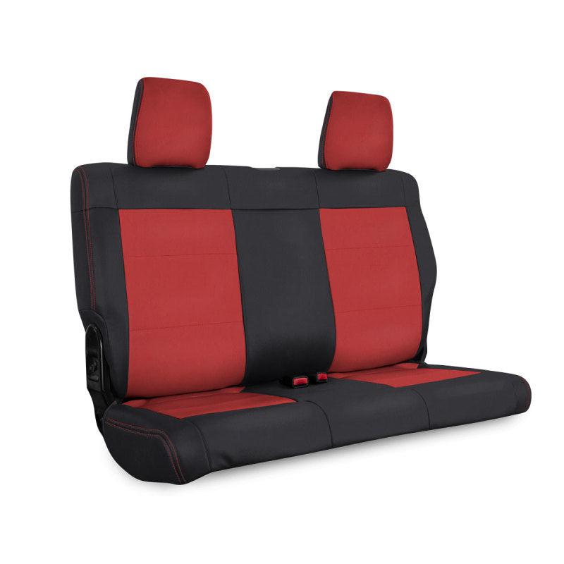 PRP 08-10 Jeep Wrangler JKU Rear Seat Cover/4 door - Black/Red-SR1 Performance