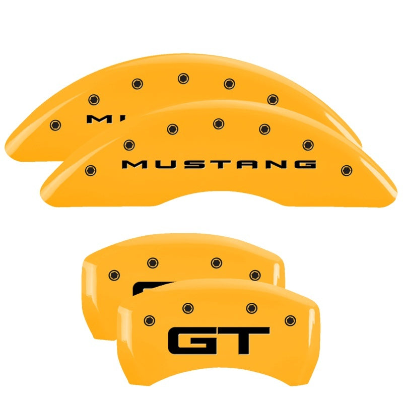 MGP 4 Caliper Covers Engraved Front 2015/Mustang Engraved Rear 2015/GT Yellow finish black-SR1 Performance