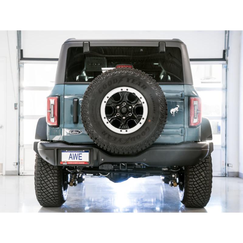AWE Tuning 2021+ Ford Bronco 0FG Exhaust (No Tips) w/ Bash Guard-SR1 Performance