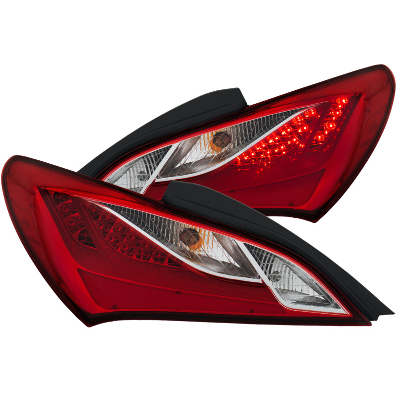 ANZO 2010-2013 Hyundai Genesis LED Taillights Red/Clear-SR1 Performance
