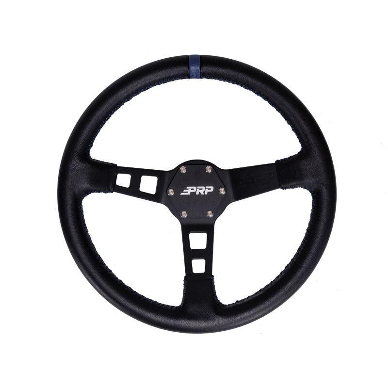PRP Deep Dish Leather Steering Wheel- Blue-SR1 Performance