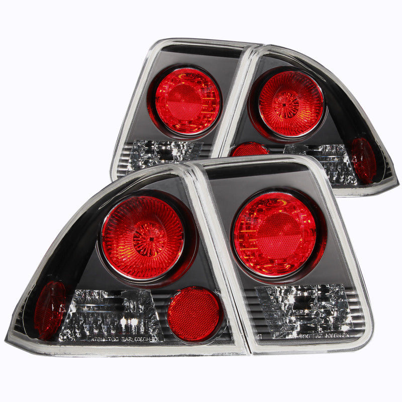 ANZO 2001-2004 Honda Civic Taillights Black-SR1 Performance