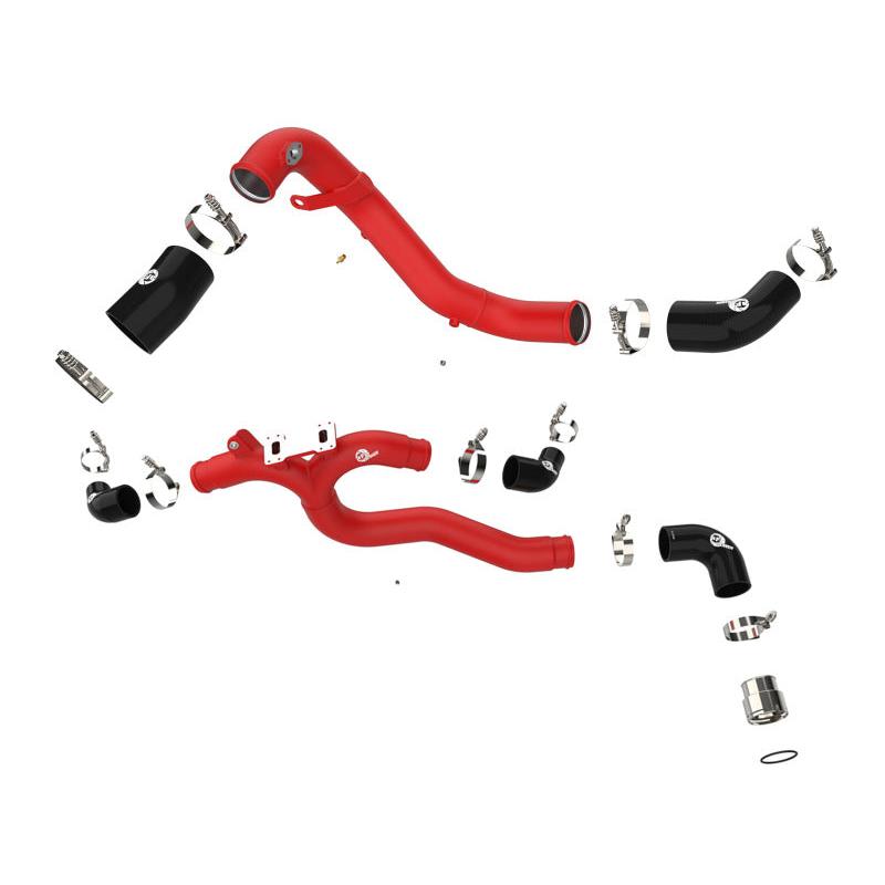 AFE 18-21 Kia Stinger V6-3.3L BladeRunner Alum Hot/Cold Charge Pipe Kit Red-SR1 Performance