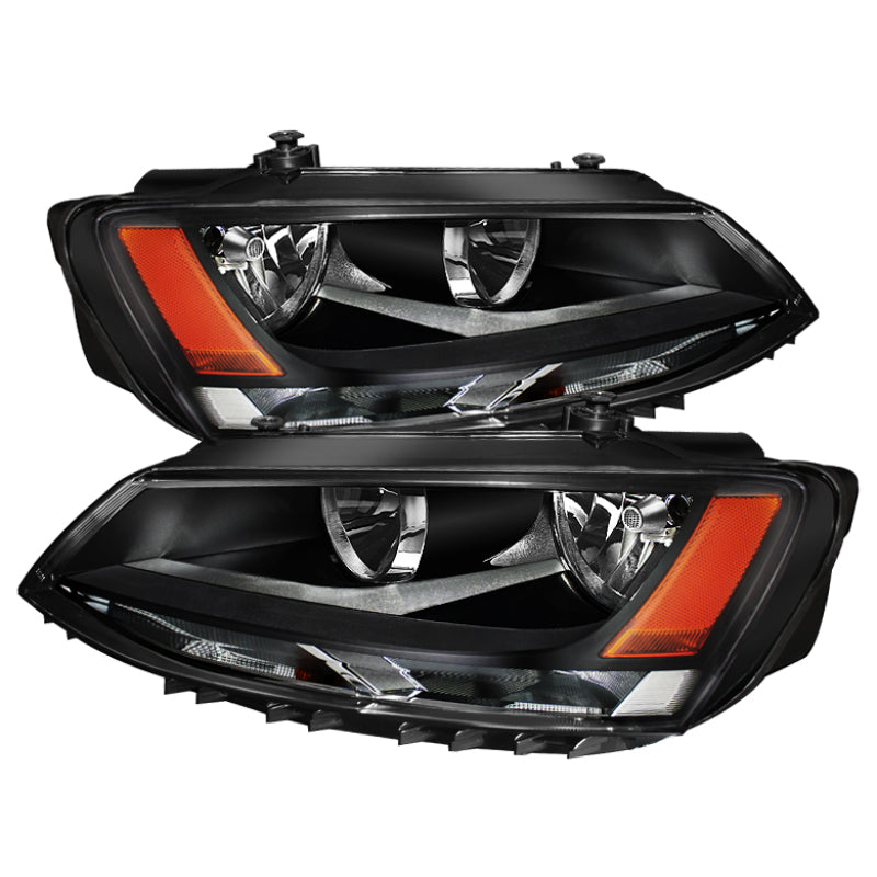 Xtune Volkswagen Jetta 11-14 Amber Crystal Headlights Black HD-JH-VJ11-AM-BK-SR1 Performance