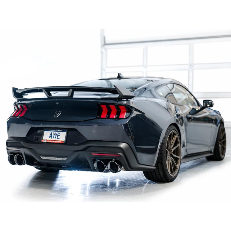 AWE 2024 Ford Mustang Dark Horse S650 RWD Track Edition Catback Exhaust w/ Quad Chrome Silver Tips-SR1 Performance