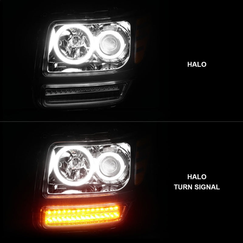ANZO 2007-2012 Dodge Nitro Projector Headlights w/ Halo Chrome (CCFL) G2-SR1 Performance
