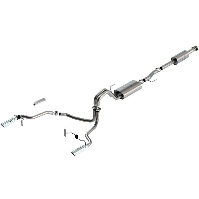 Borla F-150 2021 3.3L CC SB EC STB XL/XLT/Lariat/KR/Plnm/LTD 3/2.25 SRE Cat-Back ATAK Chrome Tips-SR1 Performance