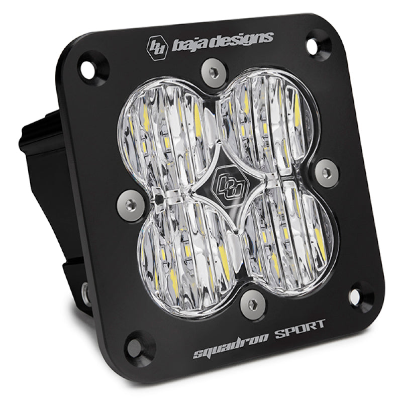 Baja Designs Squadron Sport Black Wide Cornering Pattern Flush Mount LED Light Pod - Clear-SR1 Performance