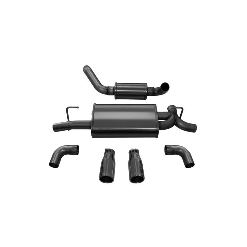 Corsa 2018-2024 Jeep Wrangler JL 2.5in Dual Rear Exit Black Tips Touring Axle-Back Exhaust-SR1 Performance