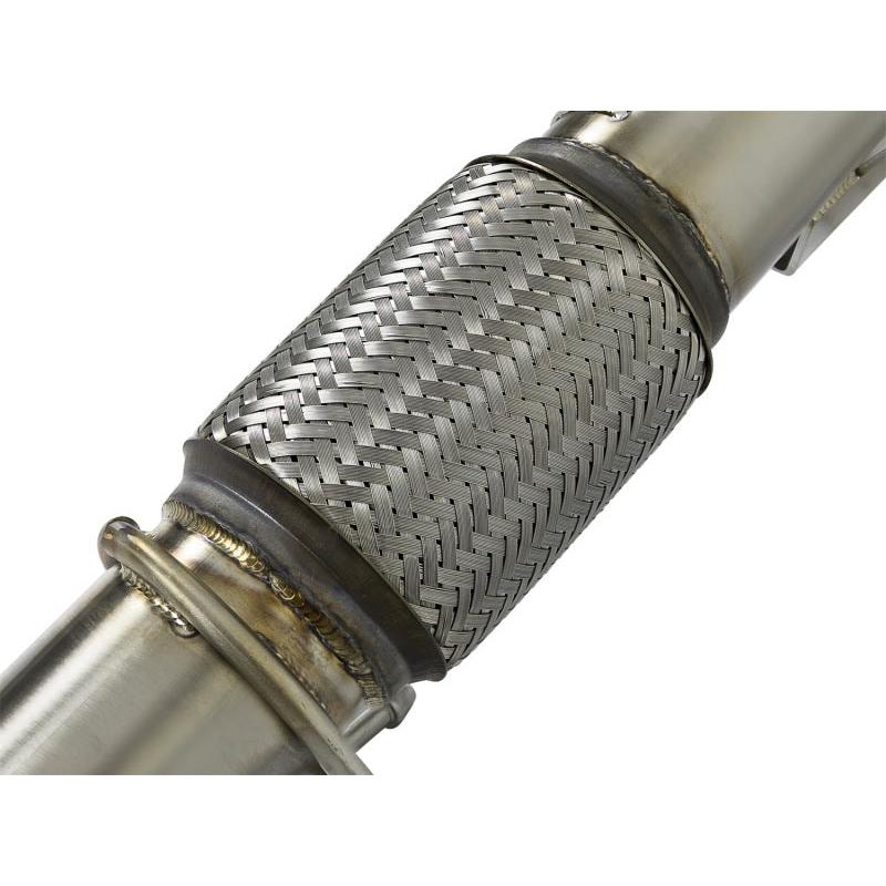aFe Twisted Steel 3in. 304 SS Catted Series Downpipe 16-18 Ford Focus RS I4-2.3L (t)-SR1 Performance