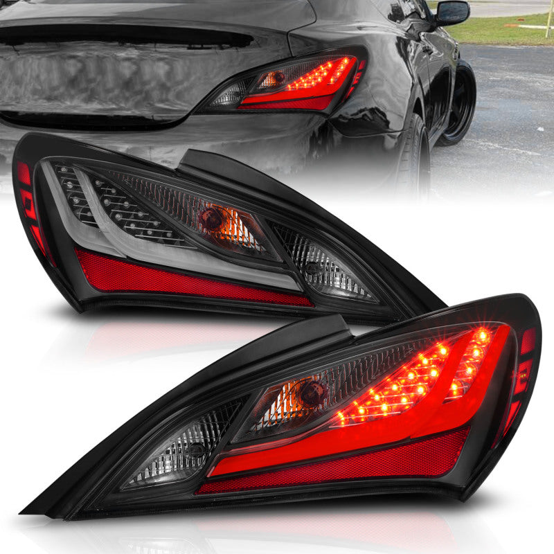 ANZO 10-13 Hyundai Genesis 2DR LED Taillights Smoke-SR1 Performance