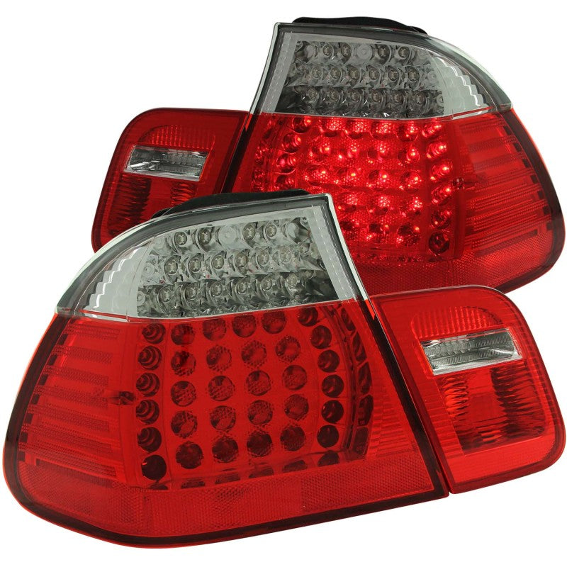 ANZO 1999-2001 BMW 3 Series E46 LED Taillights Red/Clear 4pc-SR1 Performance