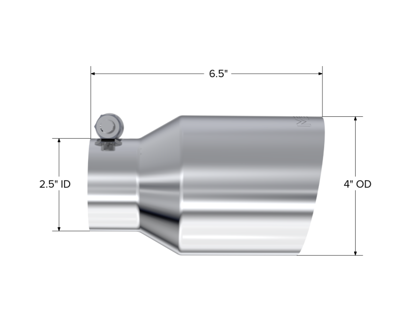 MBRP Universal T304 SS Tip 4in OD/2.5in Inlet/6.5in L-SR1 Performance