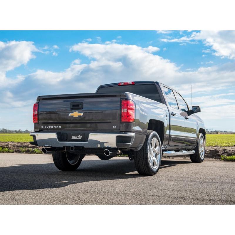 Borla 14 Silv/Sierra 1500 C/B Touring Exh/2.75in in muff 2.25inout 4inTIp SS Rear Exit-SR1 Performance