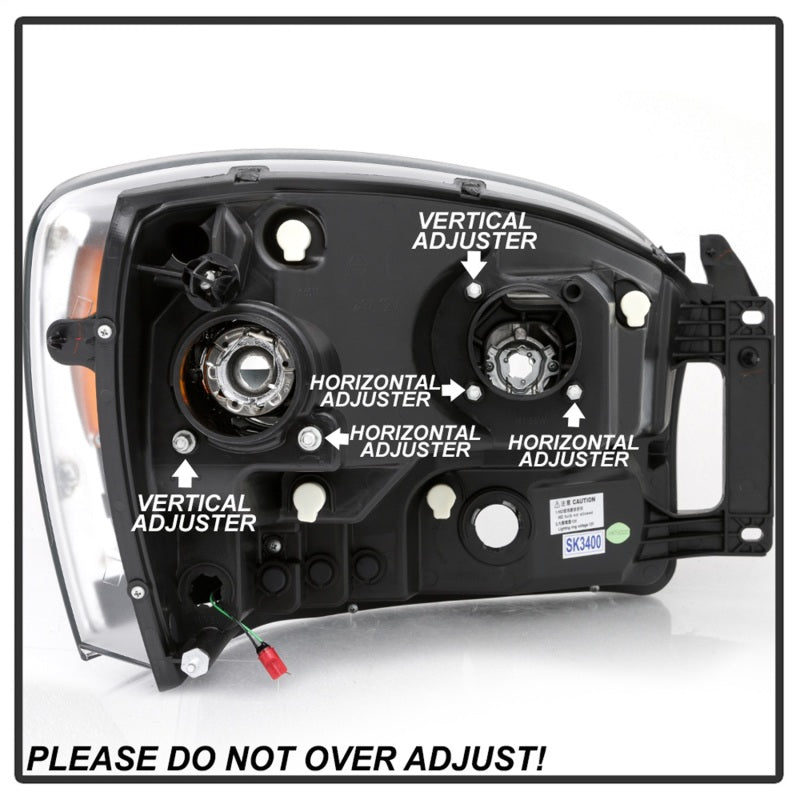 Spyder Dodge Ram 1500 06-08 V2 Projector Headlights - Light Bar DRL - Black (PRO-YD-DR06V2-LB-BK)-SR1 Performance