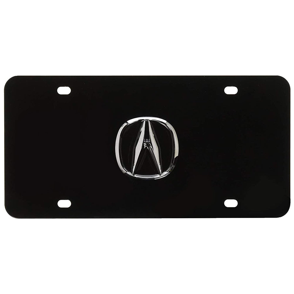 Acura Black Steel License Plate with 3D Chrome Logo-SR1 Performance