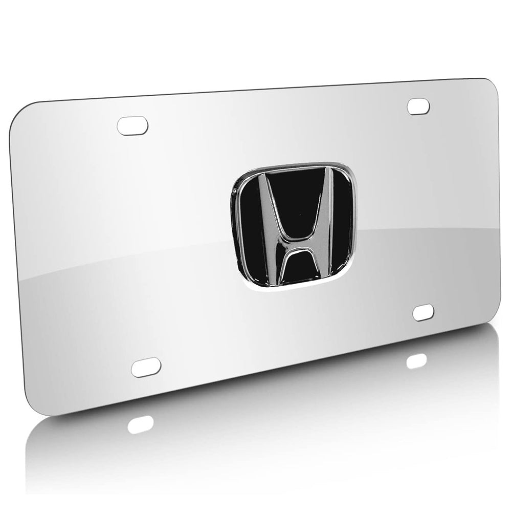Honda Stainless Steel License Plate with 3D Chrome Logo-SR1 Performance