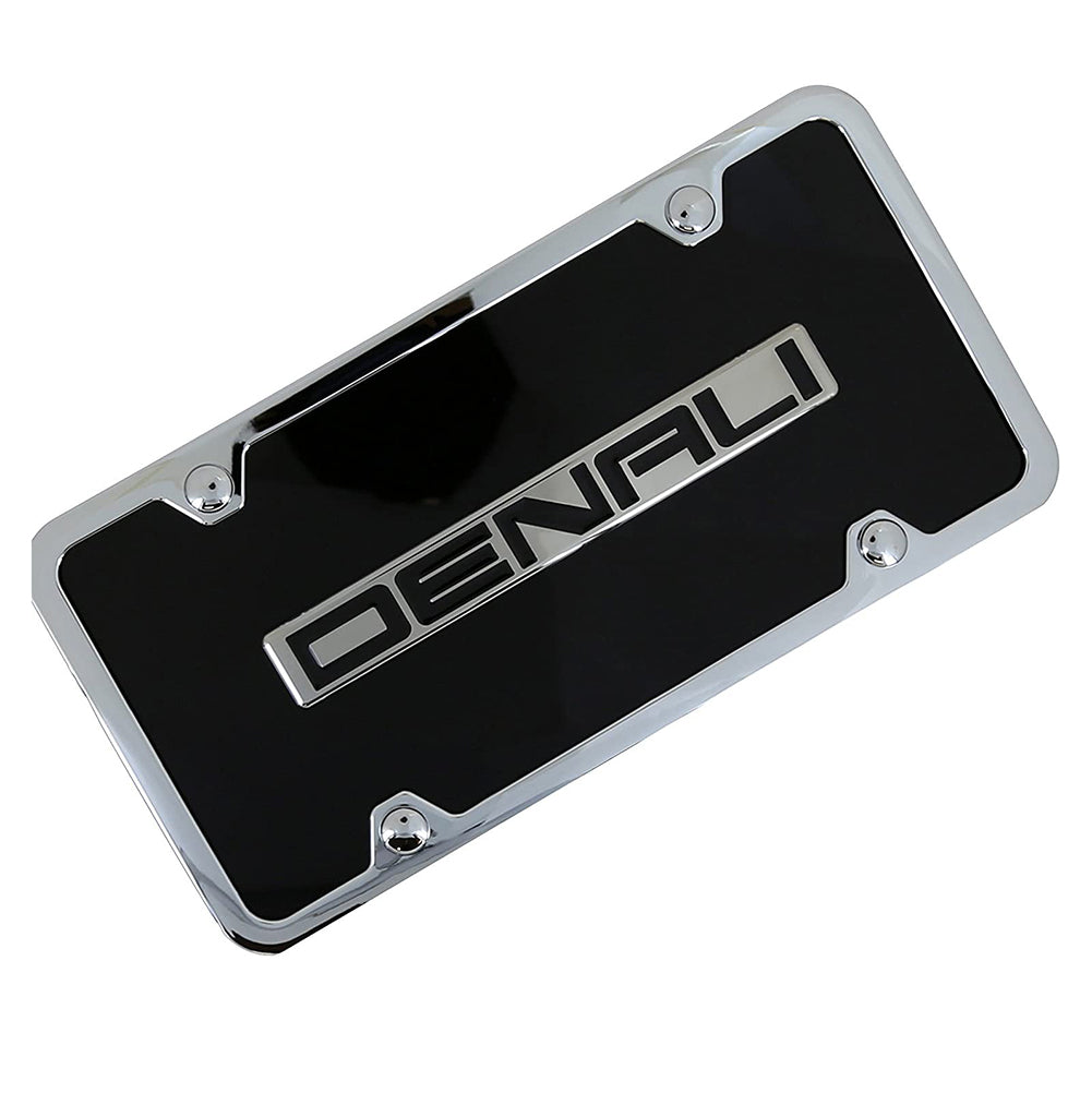 Denali License Plate Kit - Chrome Frame on Black Acrylic Plate-SR1 Performance
