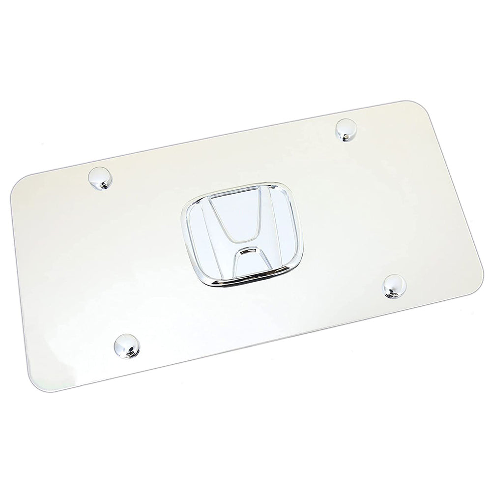 Honda Stainless Steel Chrome License Plate with 3D Chrome Logo-SR1 Performance