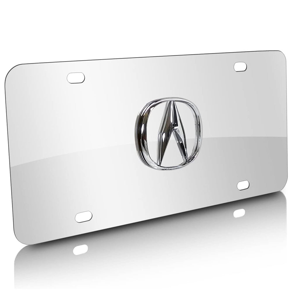 Acura License Plate - Stainless Steel Chrome with Chrome 3D Logo-SR1 Performance