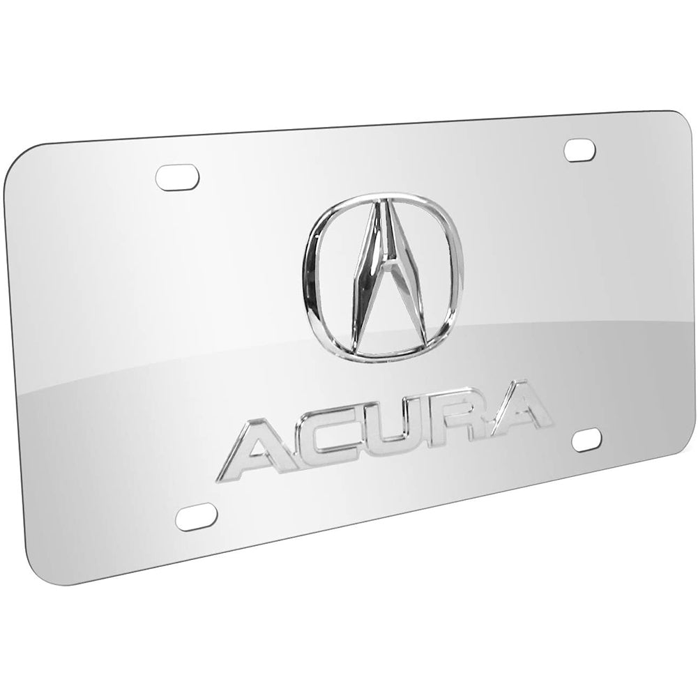 Acura License Plate - Stainless Steel Chrome with Chrome 3D Logo & Script-SR1 Performance