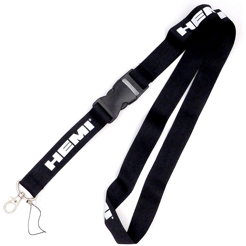 HEMI Lanyard Neck Strap Key Chain - Black with White Logo-SR1 Performance
