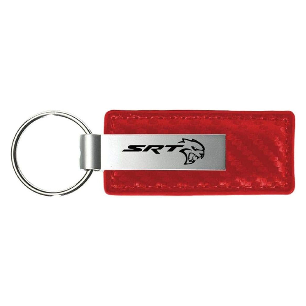 Dodge SRT Hellcat Leather Key Chain - Red Carbon Fiber-SR1 Performance