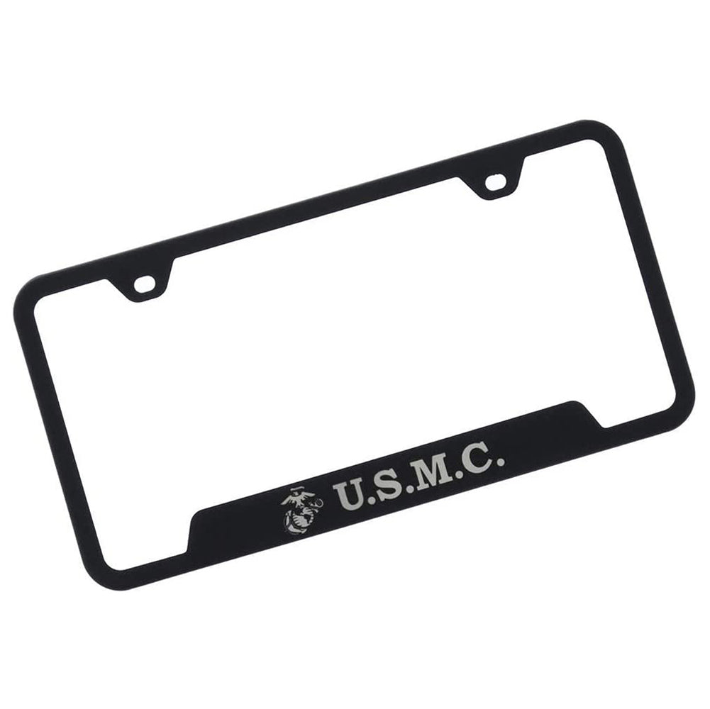 U.S. Marine Corps Laser Etched License Plate Frame - Rugged Black-SR1 Performance
