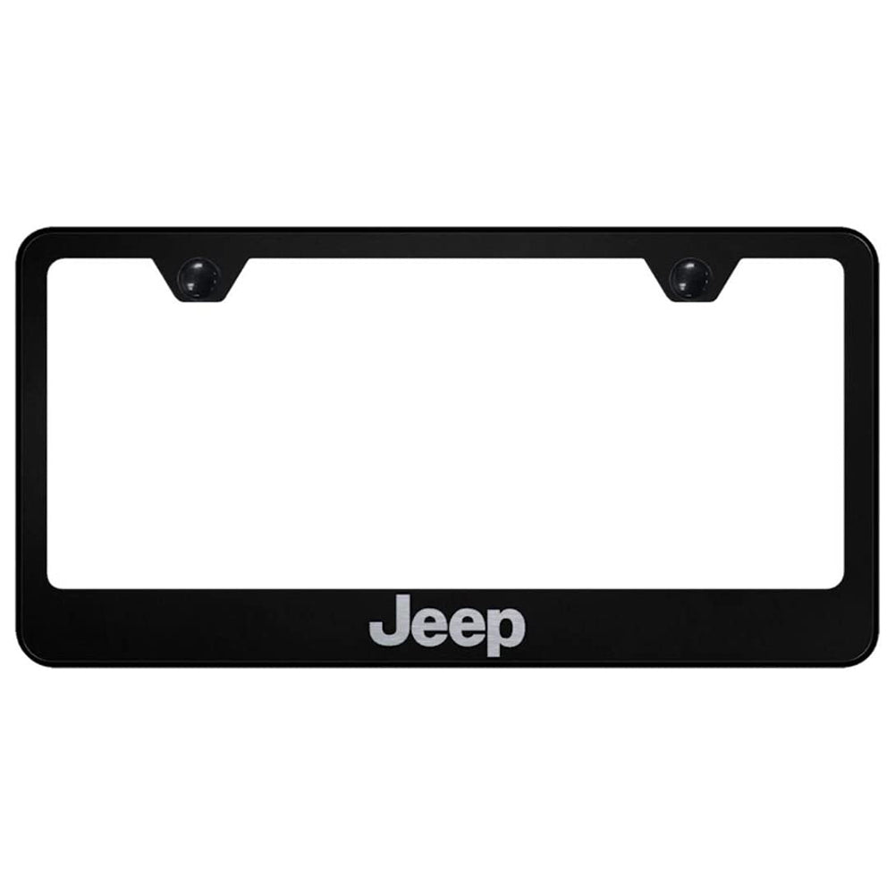 Jeep License Plate Frame - Black Stainless Steel with Laser Etched Logo-SR1 Performance