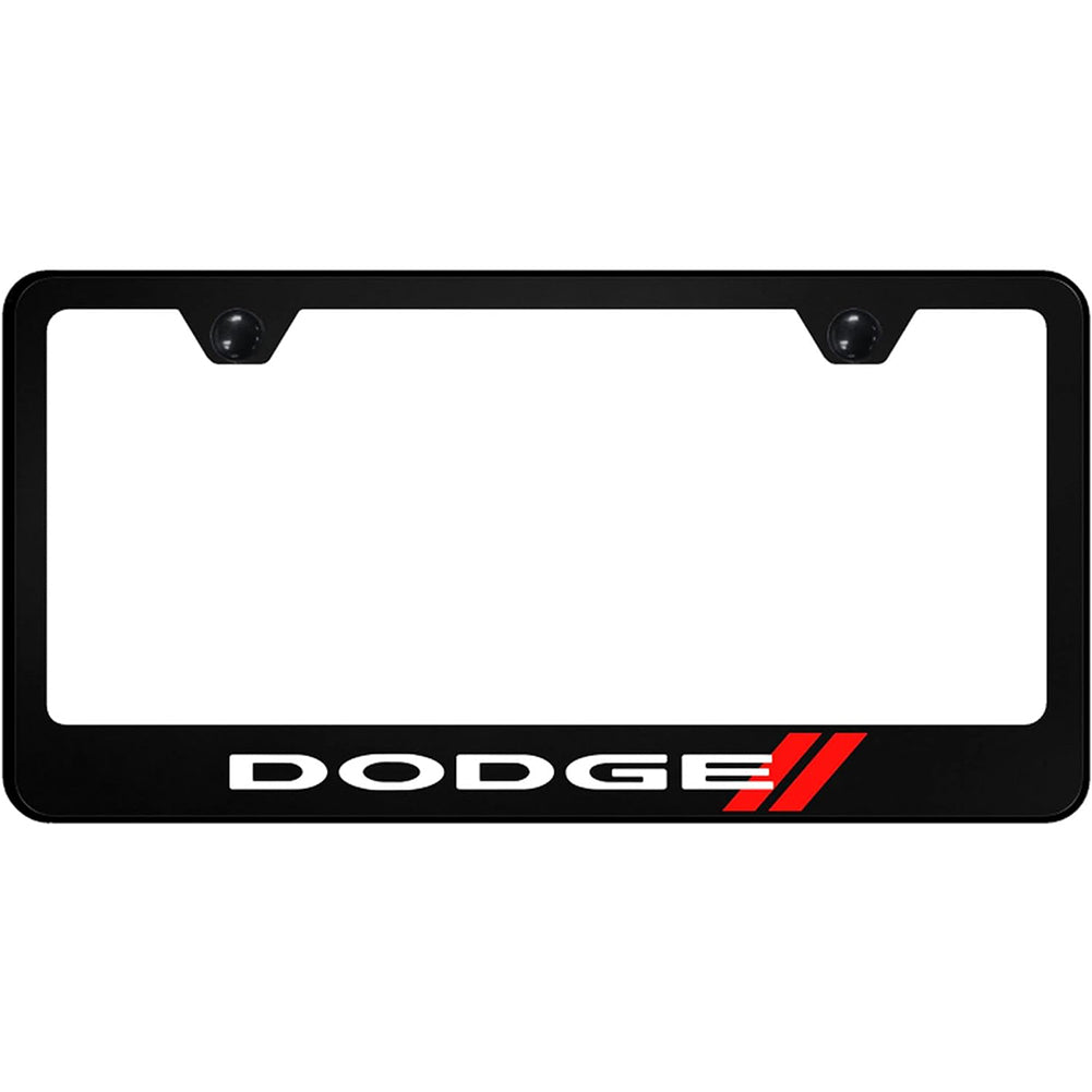 Dodge License Plate Frame - Black with Stripe Logo-SR1 Performance