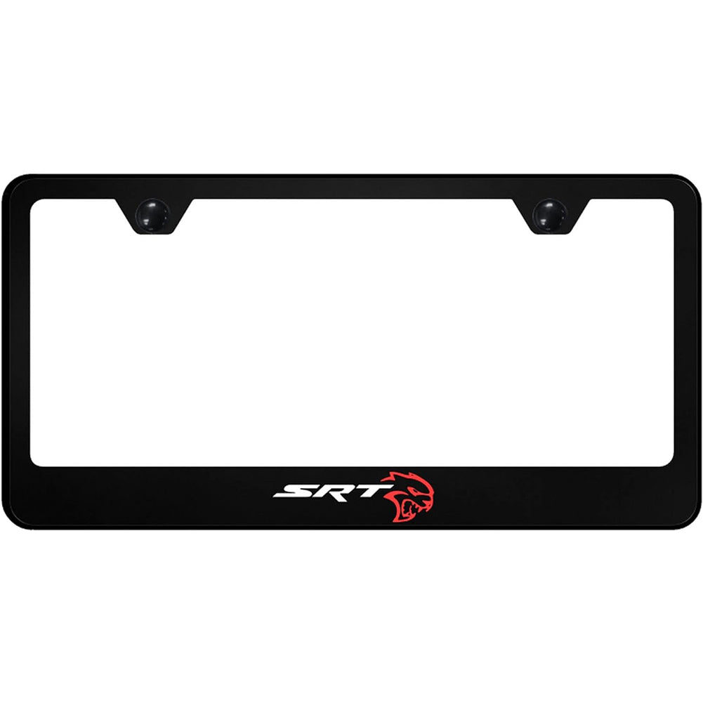 Dodge SRT Hellcat License Plate Frame - Black Polycarbonate UV Print