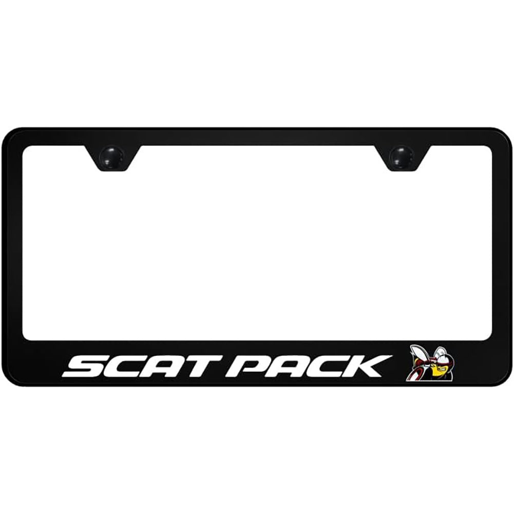 Scat Pack License Plate Frame - Black Polycarbonate with UV Print Logo-SR1 Performance
