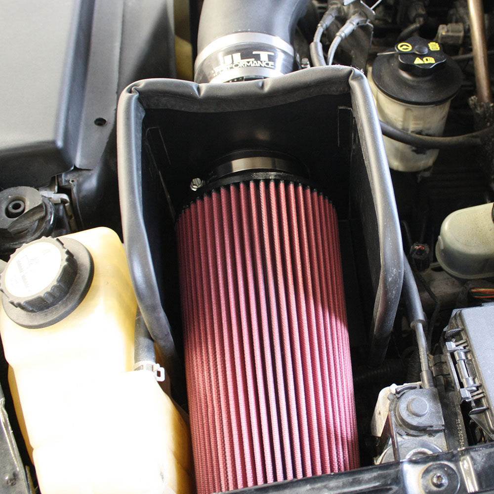 JLT BIG Air Intake for 1999-2004 F-150 Lightning & 2002-2003 F-150 Harley - S&B installed in the engine compartment of a vehicle