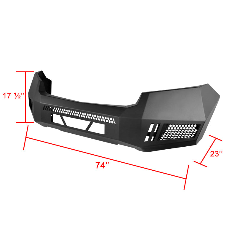 2015-2020 Chevrolet Colorado Black Heavy Durty Steel Front Bumper w/ LED Light Ports