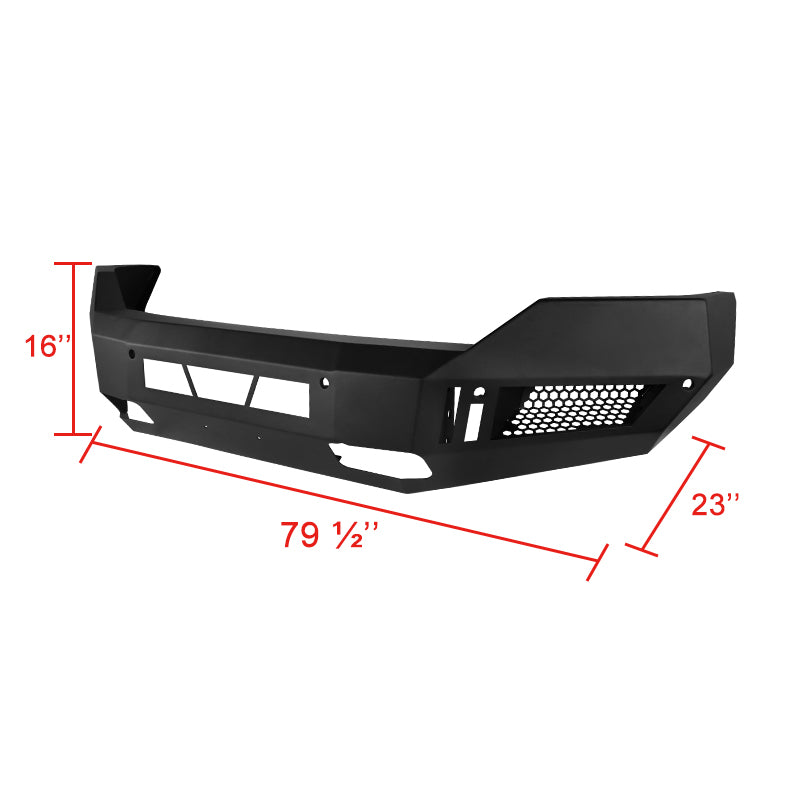 2013-2018 Dodge RAM 1500 / 2019-2021 Dodge RAM Classic Black Heavy Duty Steel Front Bumper w/ LED Light Ports & Sensor Holes
