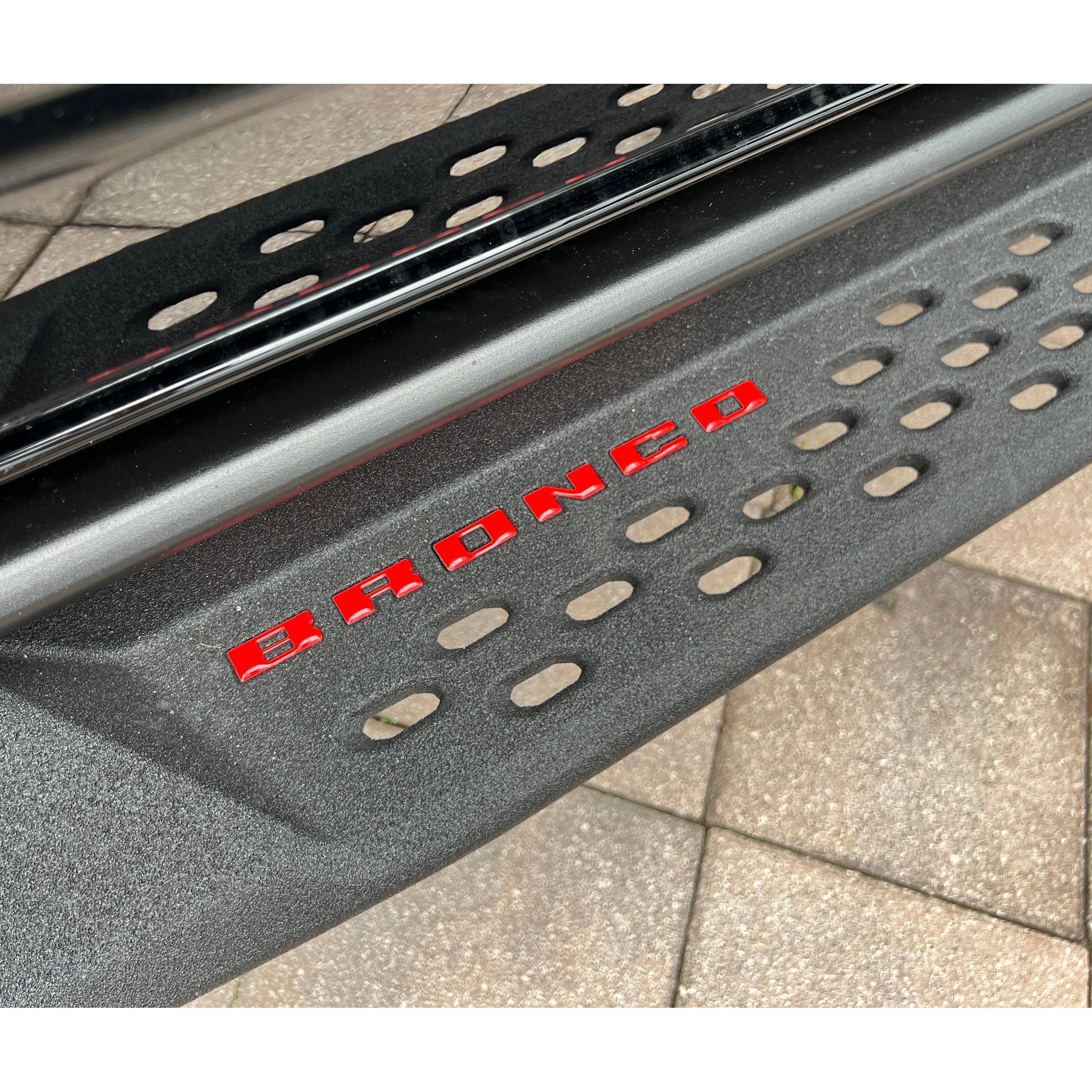 Bronco Running Board Letter Inserts/Overlays Fits 2021-2026 Ford Bronco
