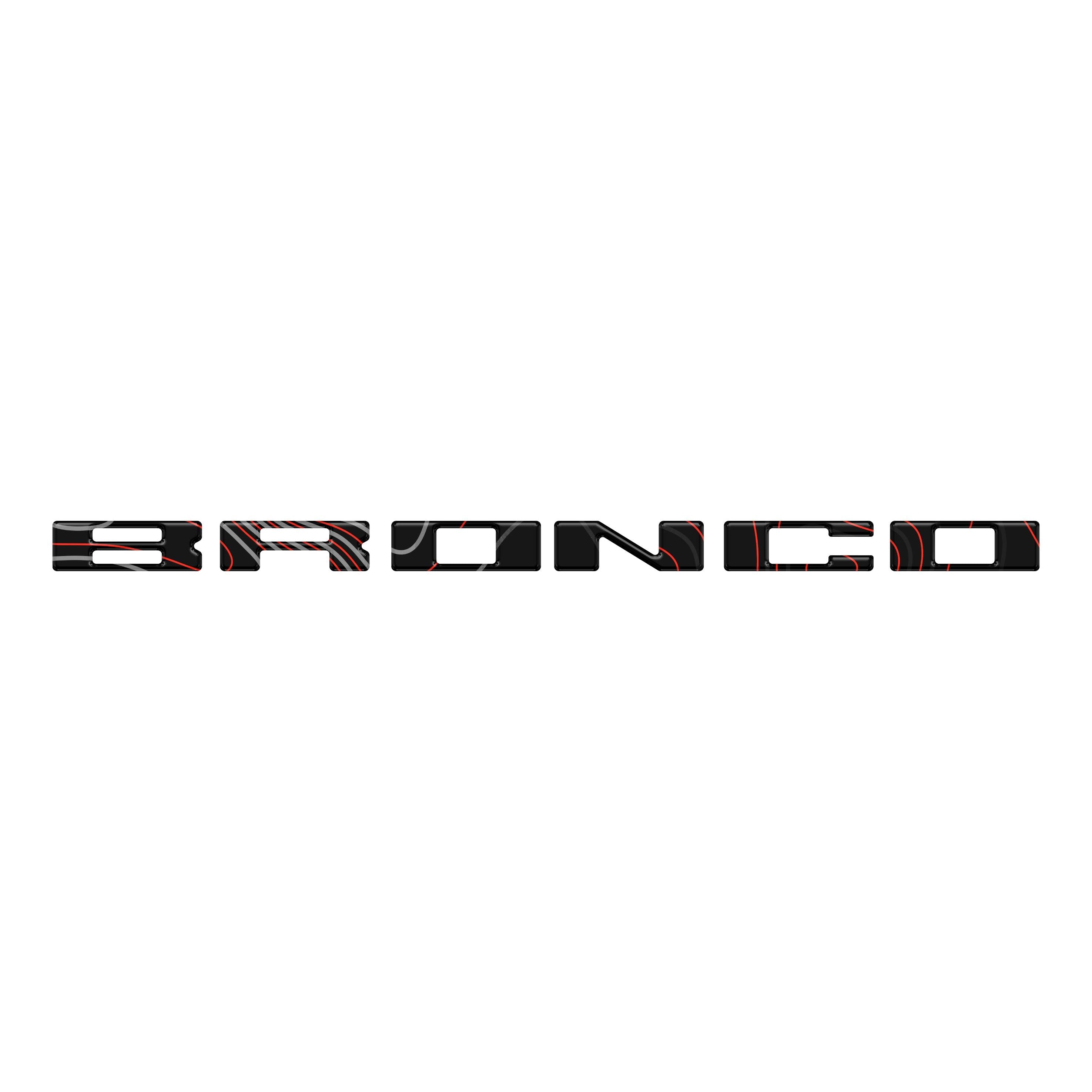 Roof Cross Bar Support Letter Overlays Fits 2022-2025 Ford Bronco