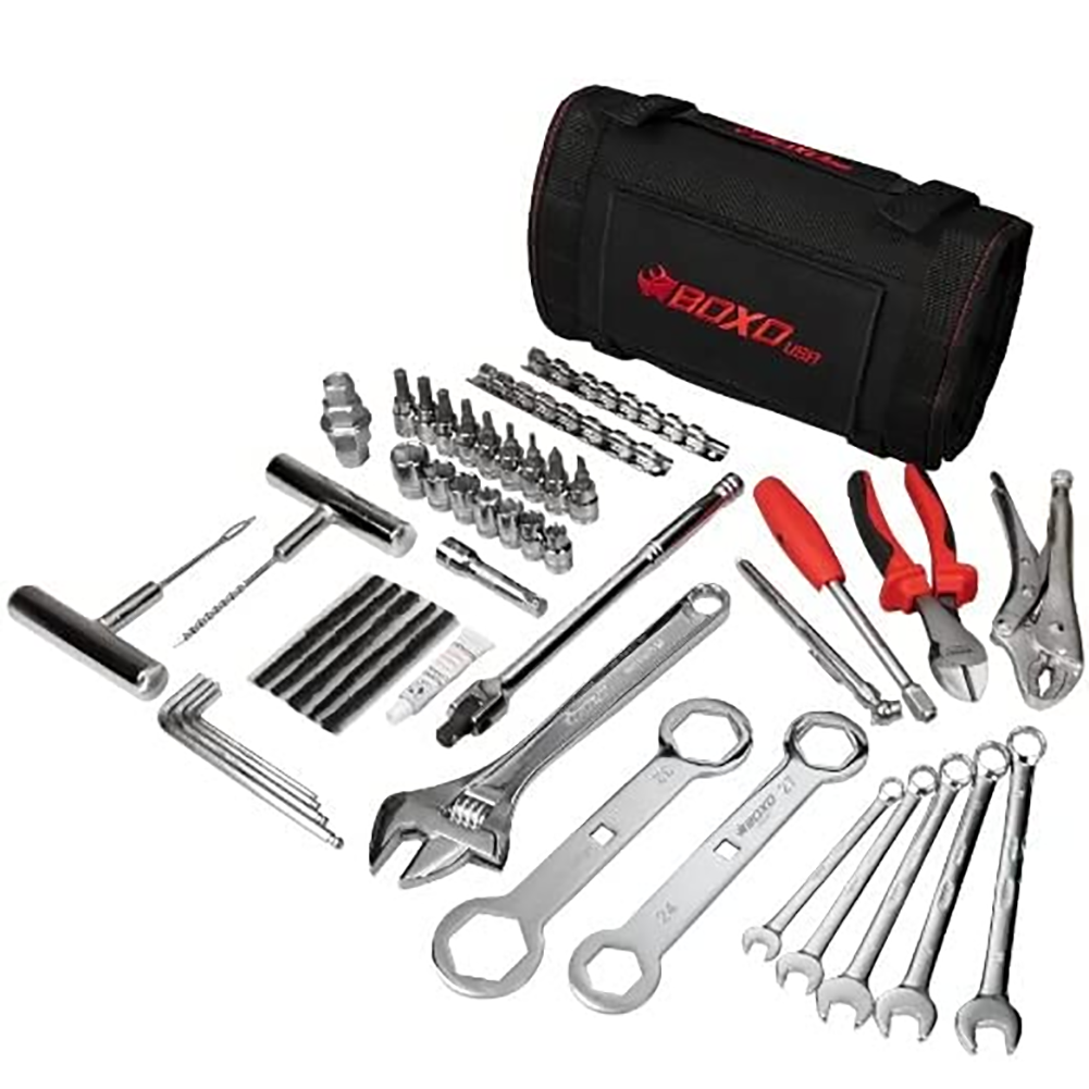 Boxo USA Adventure Motorcycle Tool Kit - 40-Piece Compact Tool Roll