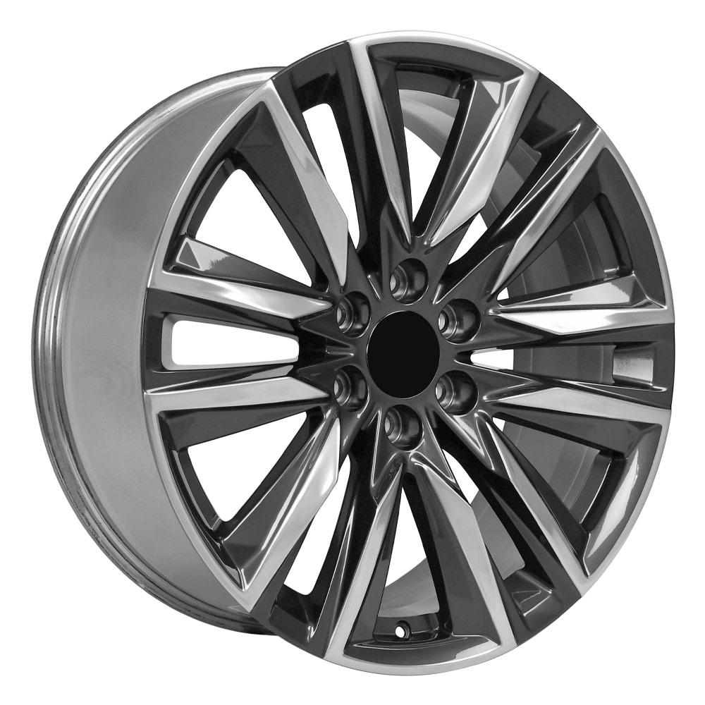22" Replica CA91 fits Cadillac Escalade 22x9 Gunmetal with Polished Face-SR1 Performance
