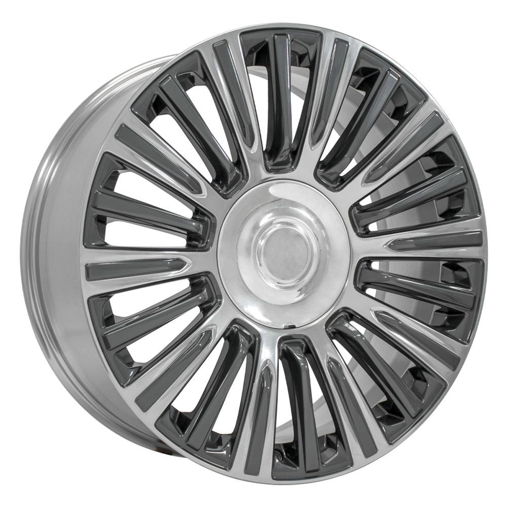 22" Replica CA92 fits Cadillac Escalade 22x9 Gunmetal with Polished Face-SR1 Performance